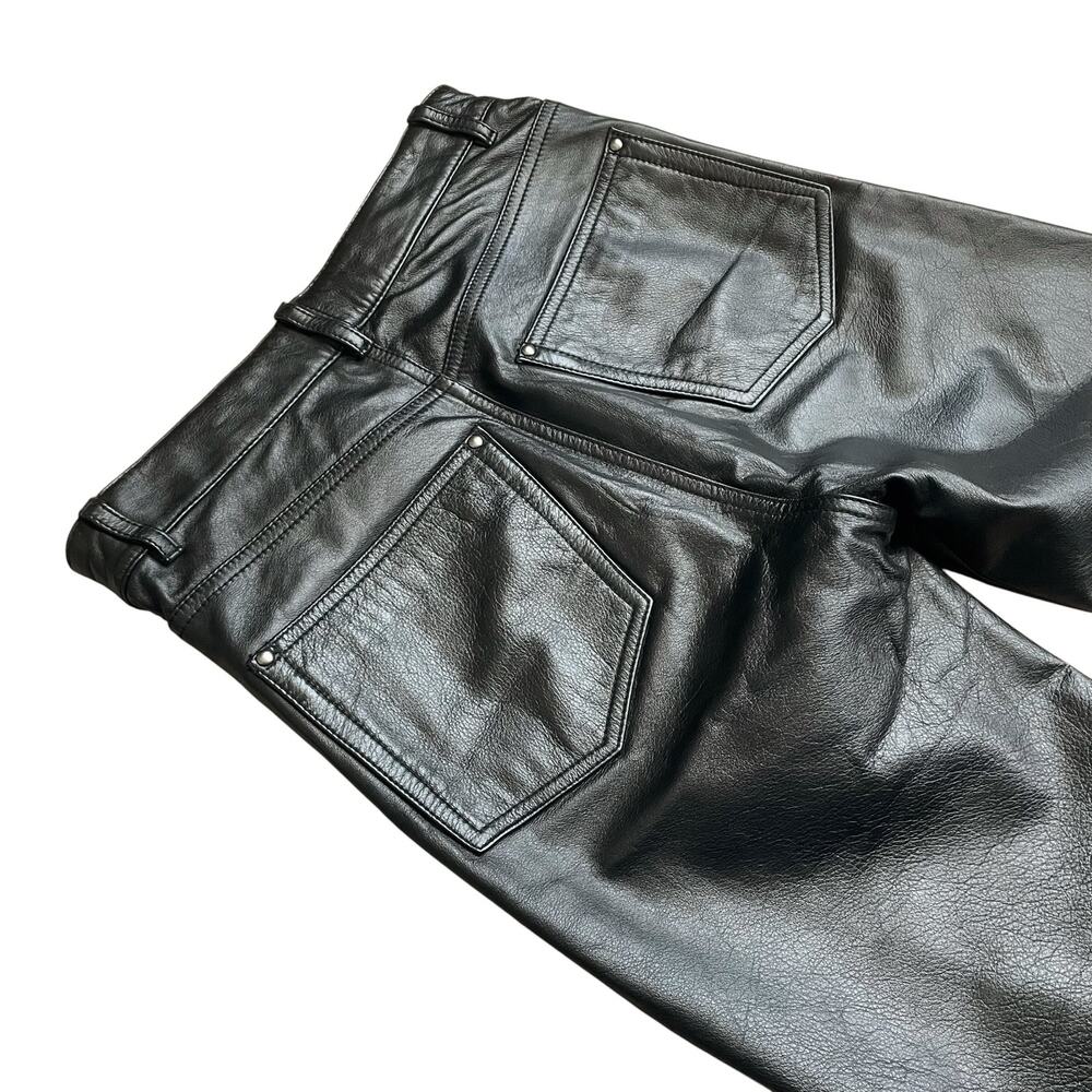 MAXIMA by WILSONS 100% Leather Satin-Lined Black Slim Leg Pants Size 4 (est) - Picture 5 of 8